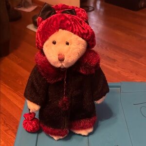 Adorable Red and Black Stuffed Bear